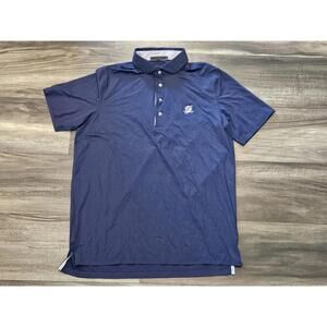 Greyson Navy / Pink Polo Shirt Men's Short Sleeve L Wolf Logo Embroidered